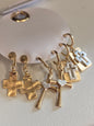 Gold and Silver Cross Earrings