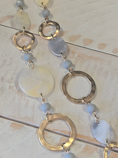 Gold and Grey Circle Necklace