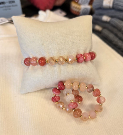 Natural Stone Beaded Stretch Bracelet