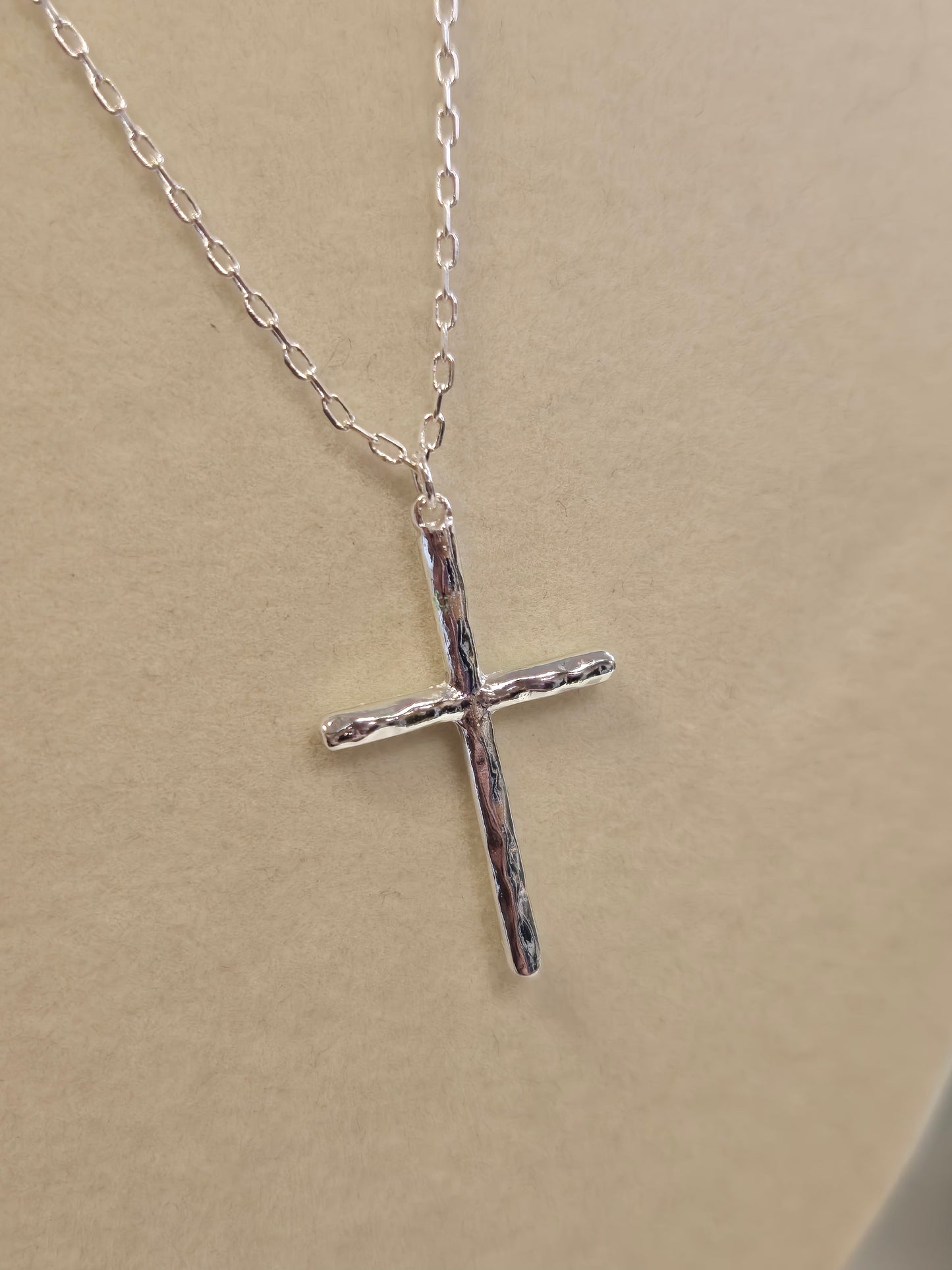 Thin Silver Cross Necklace