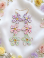 Glitter Flower Drop Earrings
