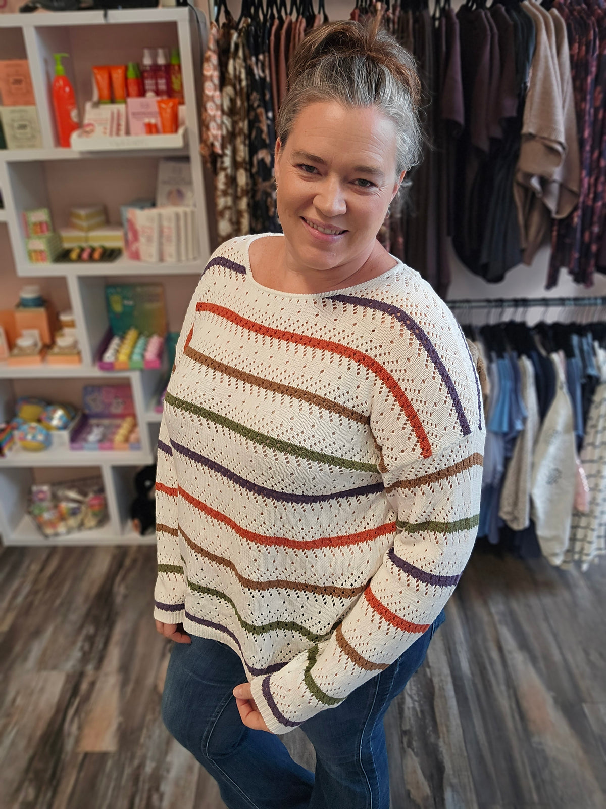 Multi Striped Knit Sweater