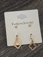 Small Rose Gold Dangle Clover Earrings