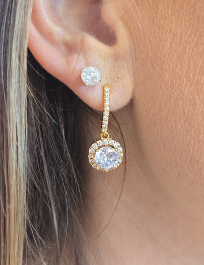 Rhinestone Fishhook Drop Earrings