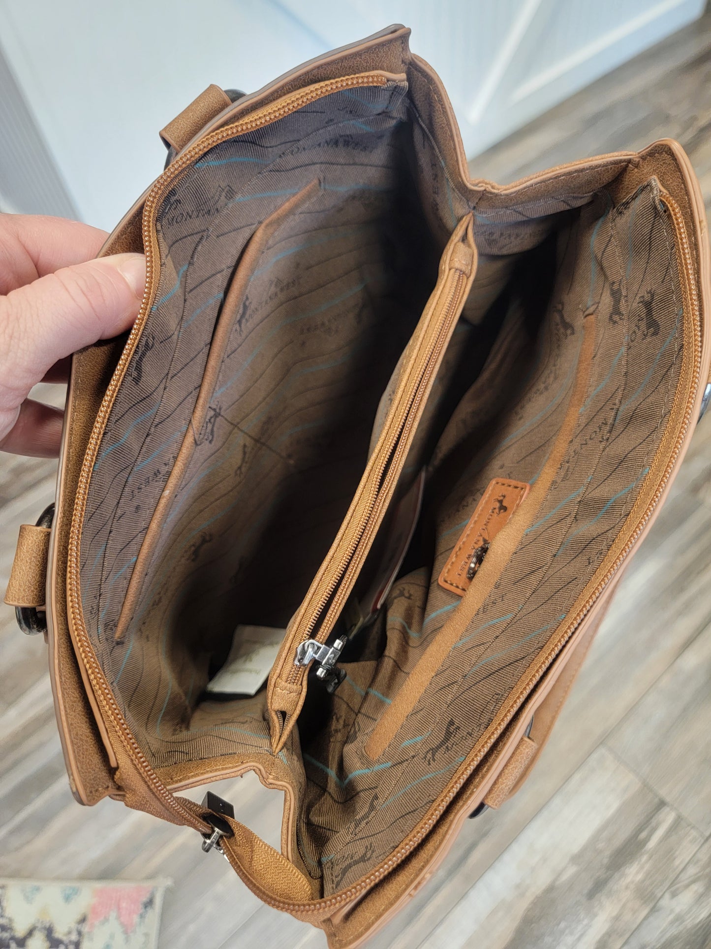 Brown Embroidered Western Purse