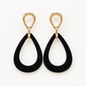 Black Resin Teardrop Earrings