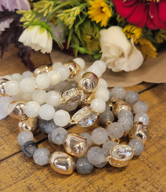 Rhinestone Accent Stretch Bracelet
