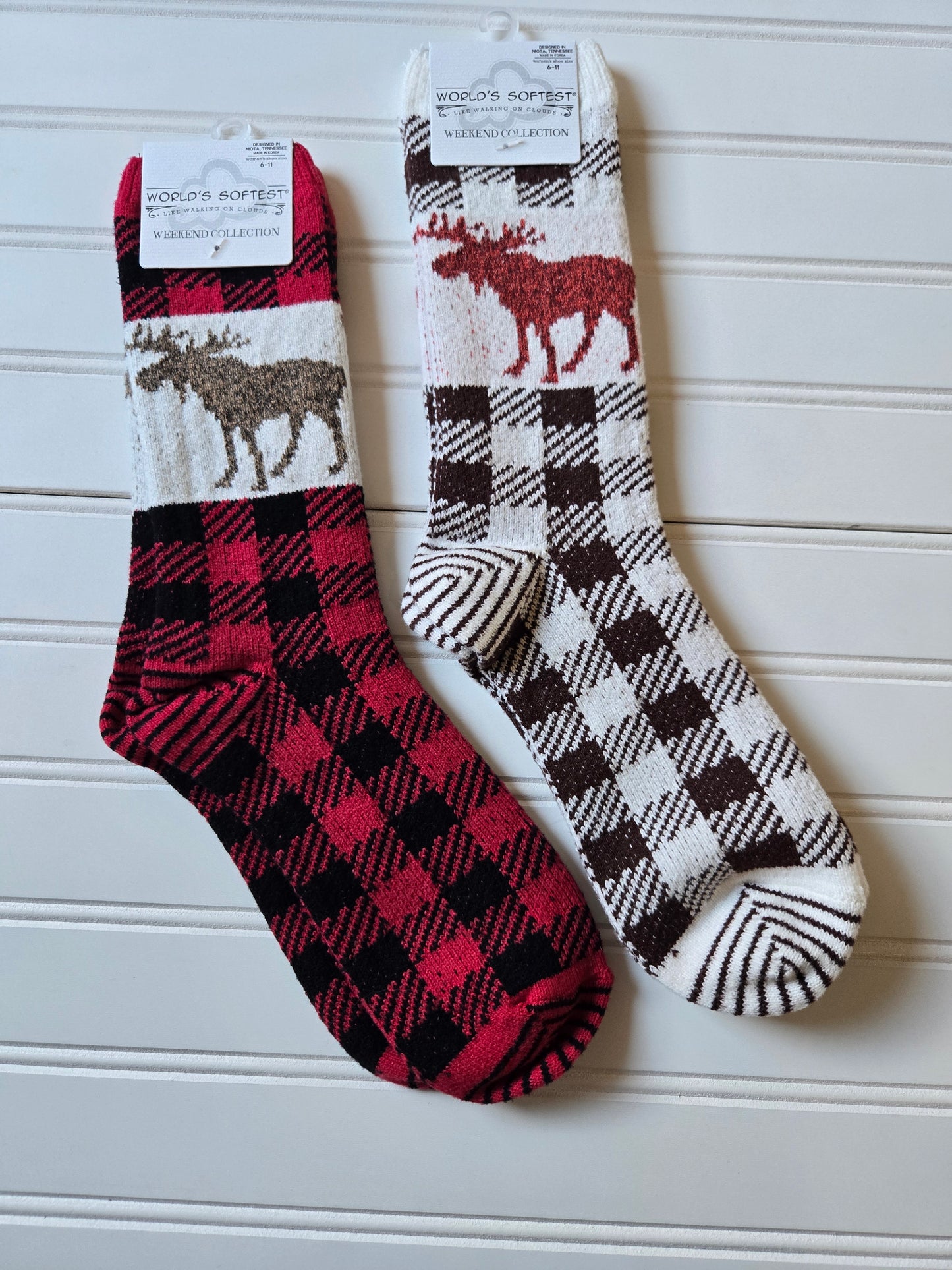 Plaid Moose Weekend Collection Socks