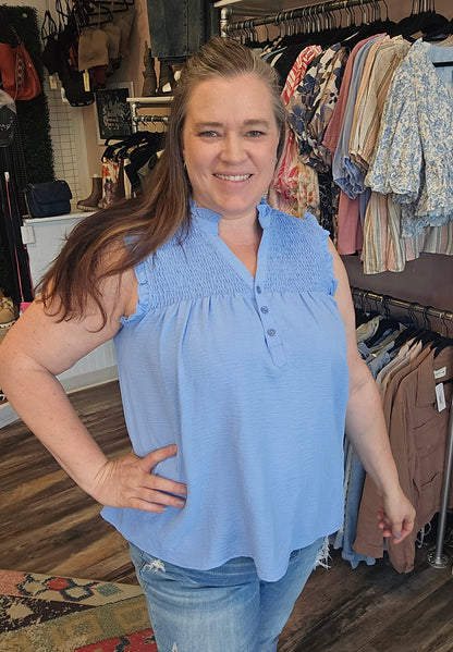Smocked Ruffle Tank