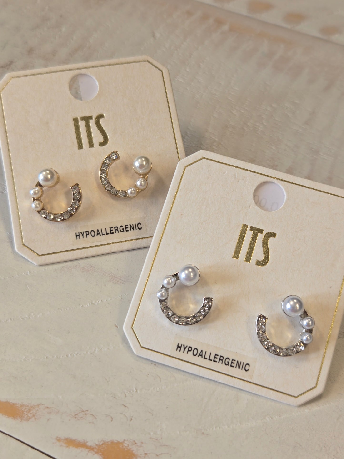 Pearl and Rhinestone Studs