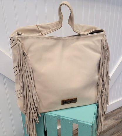 Wrangler Faux Leather Fringe Tote Bag