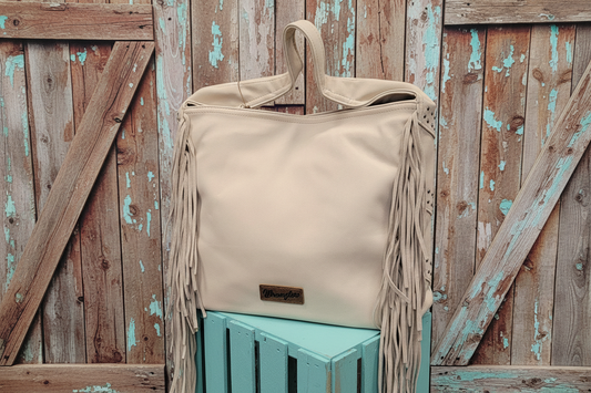 Wrangler Faux Leather Fringe Tote Bag