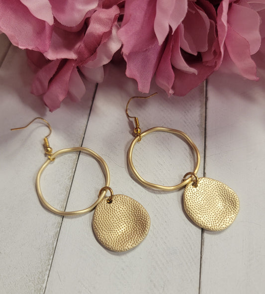 Matte Gold Coin Earrings