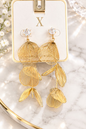 Gold 3D Metal Drop Earrings