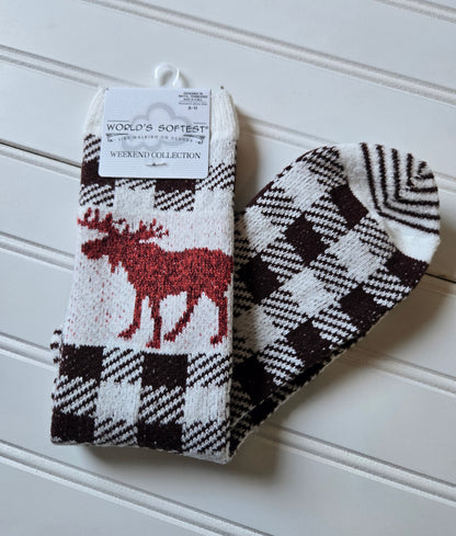 Plaid Moose Weekend Collection Socks