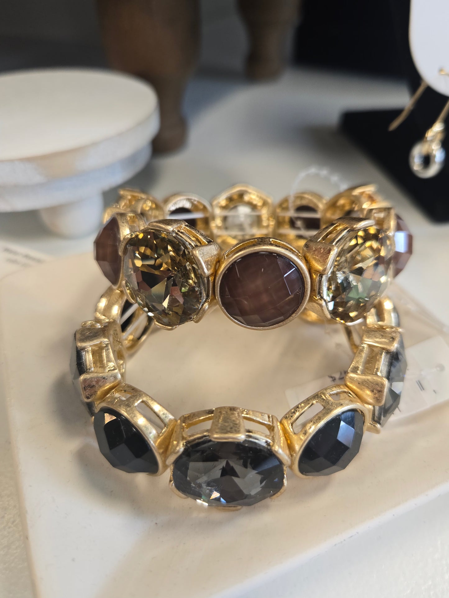 Crystal Gold Stretch Bracelets