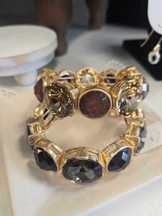 Crystal Gold Stretch Bracelets