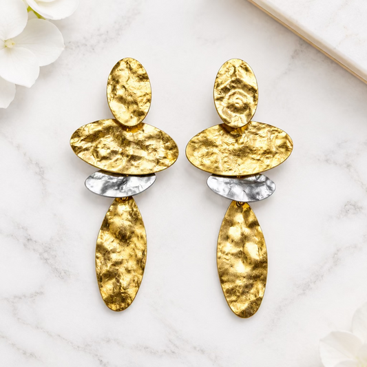 Geometric Hammered Earrings