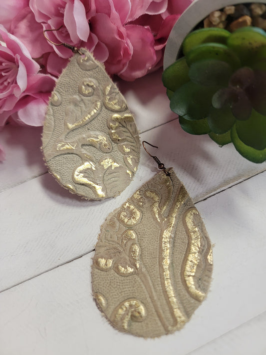 Gilded Cowboy Leather Earrings