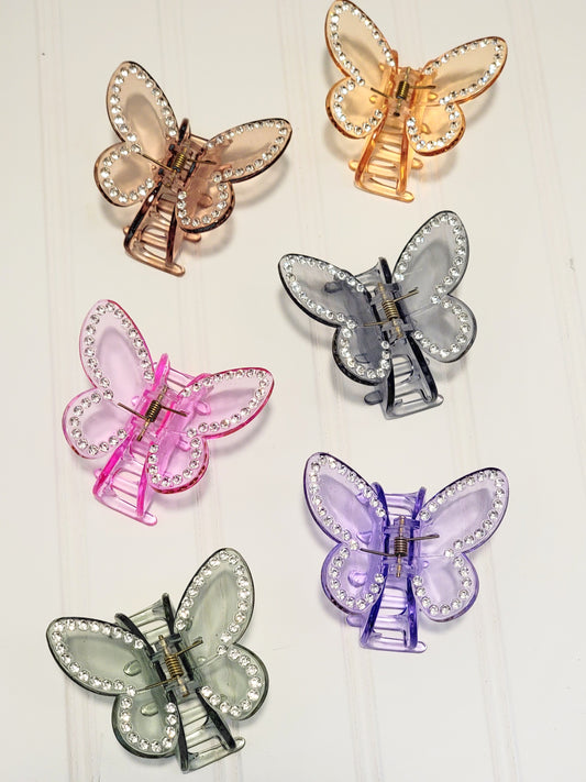 Rhinestone Butterfly Clip