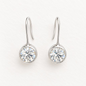 Silver Round Rhinestone Earrings