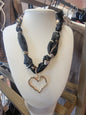 Black Knotted Scarf Necklace