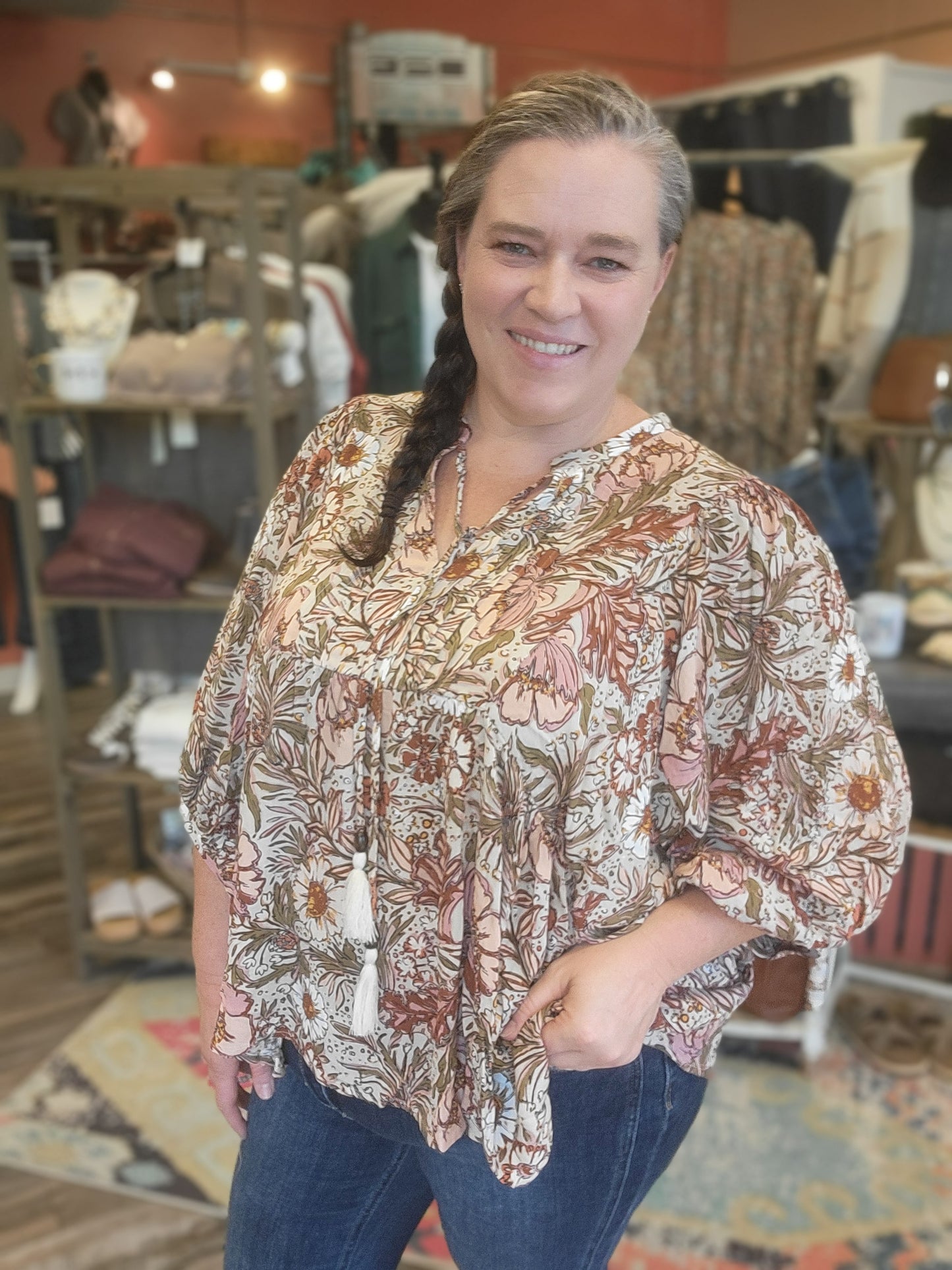 Bohemian Floral Blouse