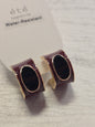 Marron and Black Hoop Earrings