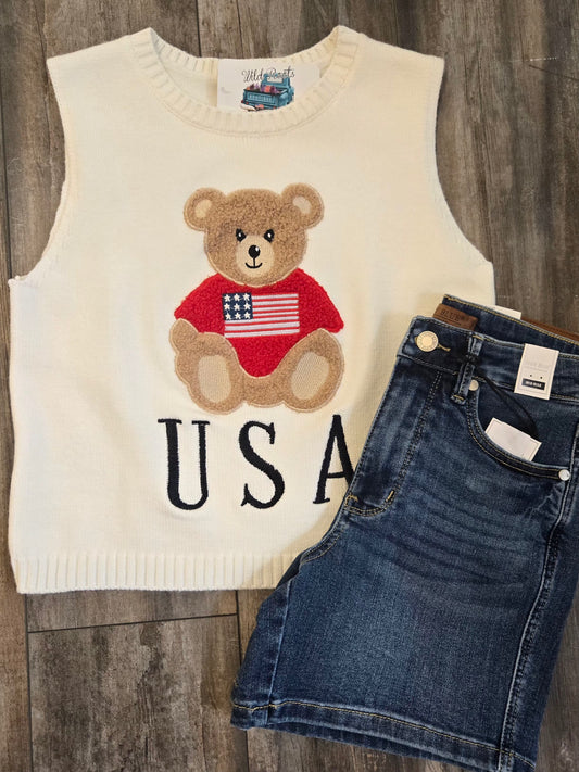 USA Teddy Bear Knit Tank