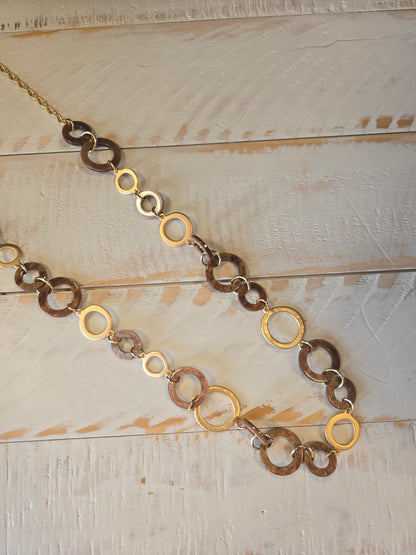 Brown & Gold Circle Neklace