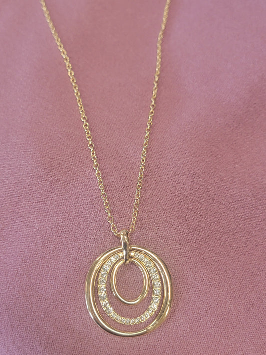 3 Ring Gold Necklace