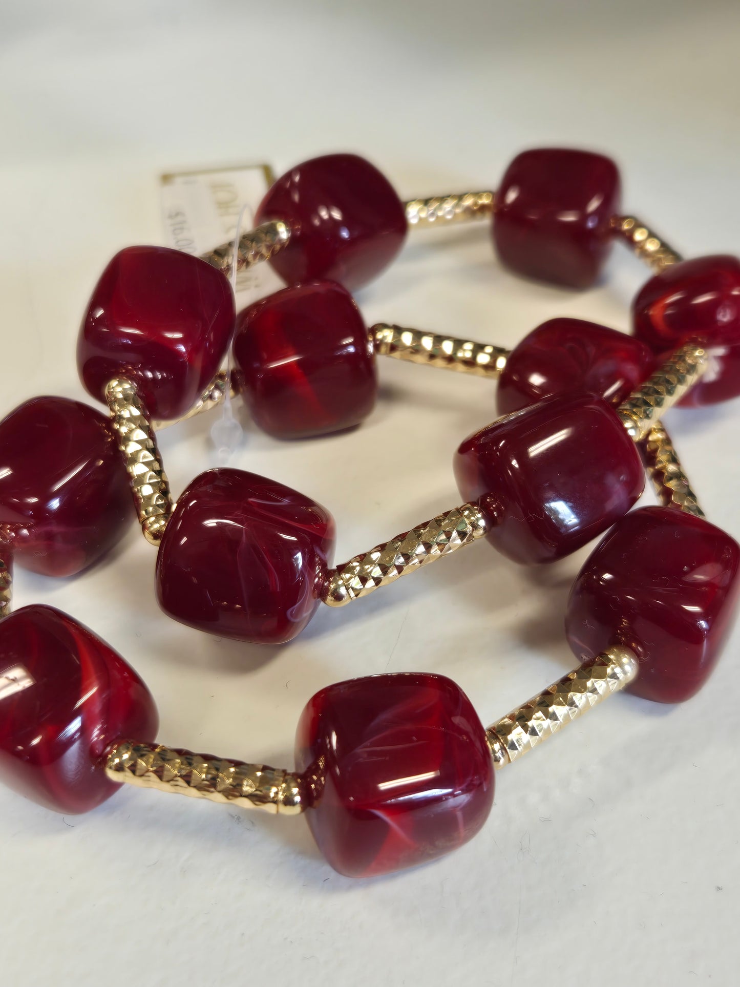 Maroon Beaded Stretch Bracelets