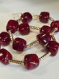 Maroon Beaded Stretch Bracelets