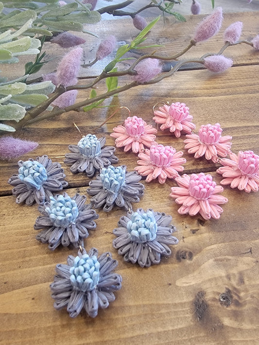 3 Drop Paper Floral Earrings