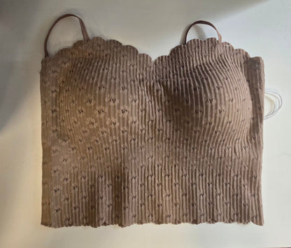 Mocha Scallop Cami/Bralette
