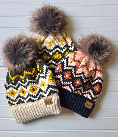Knit Faux Fur Pom Beanie