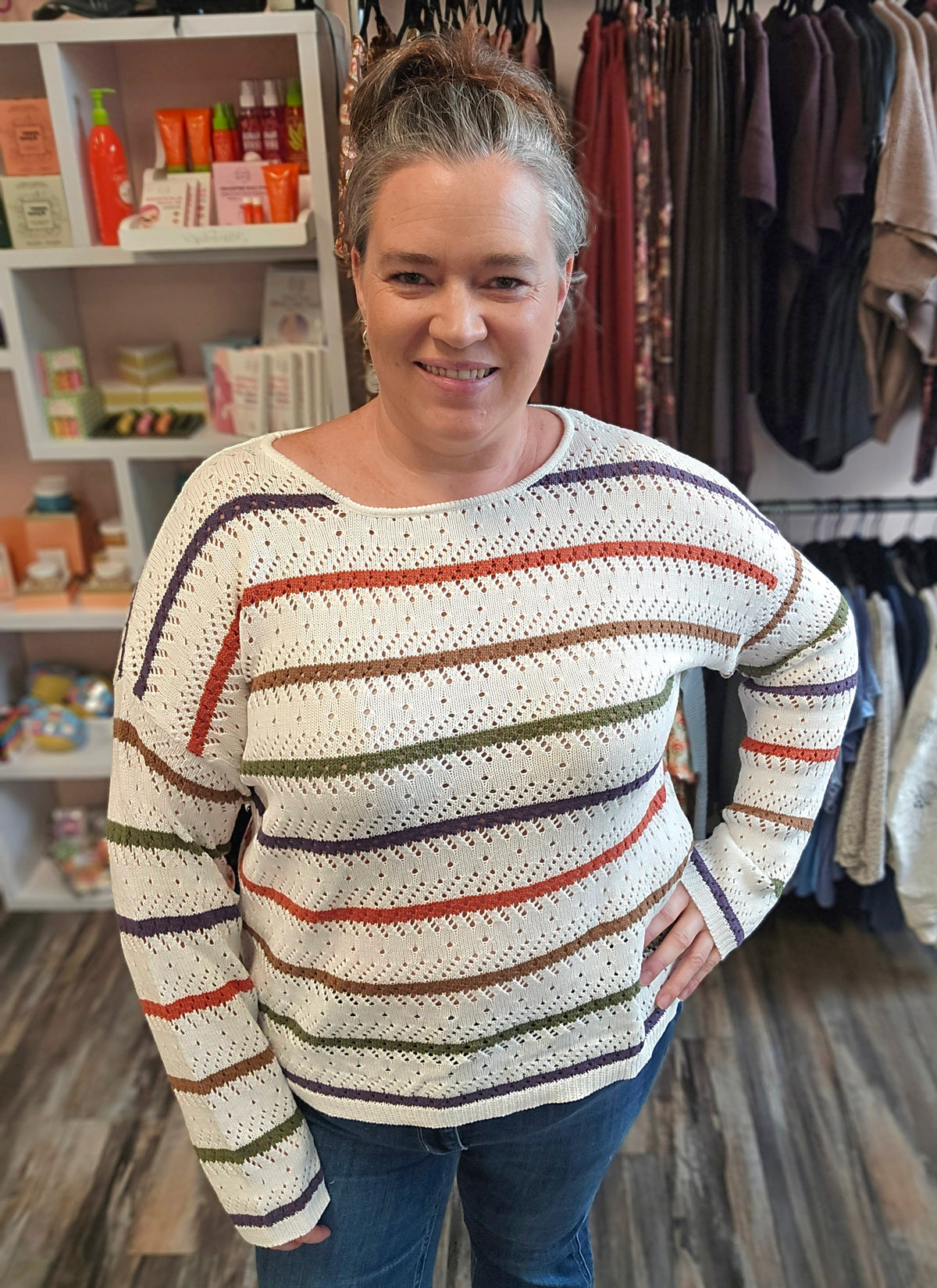 Multi Striped Knit Sweater