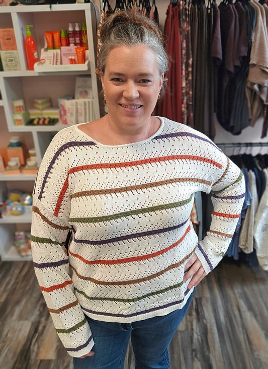 Multi Striped Knit Sweater