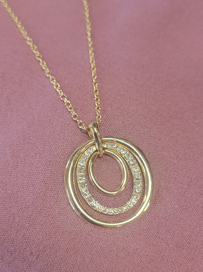 3 Ring Gold Necklace