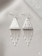 Hammered Silver Triangle Earrings