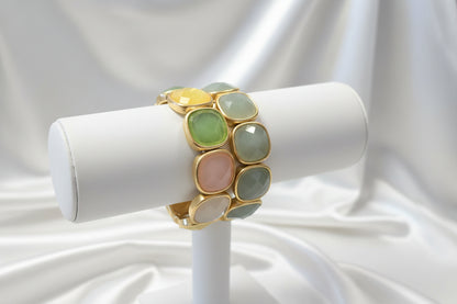 Opal Square Stone Stretch Bracelet