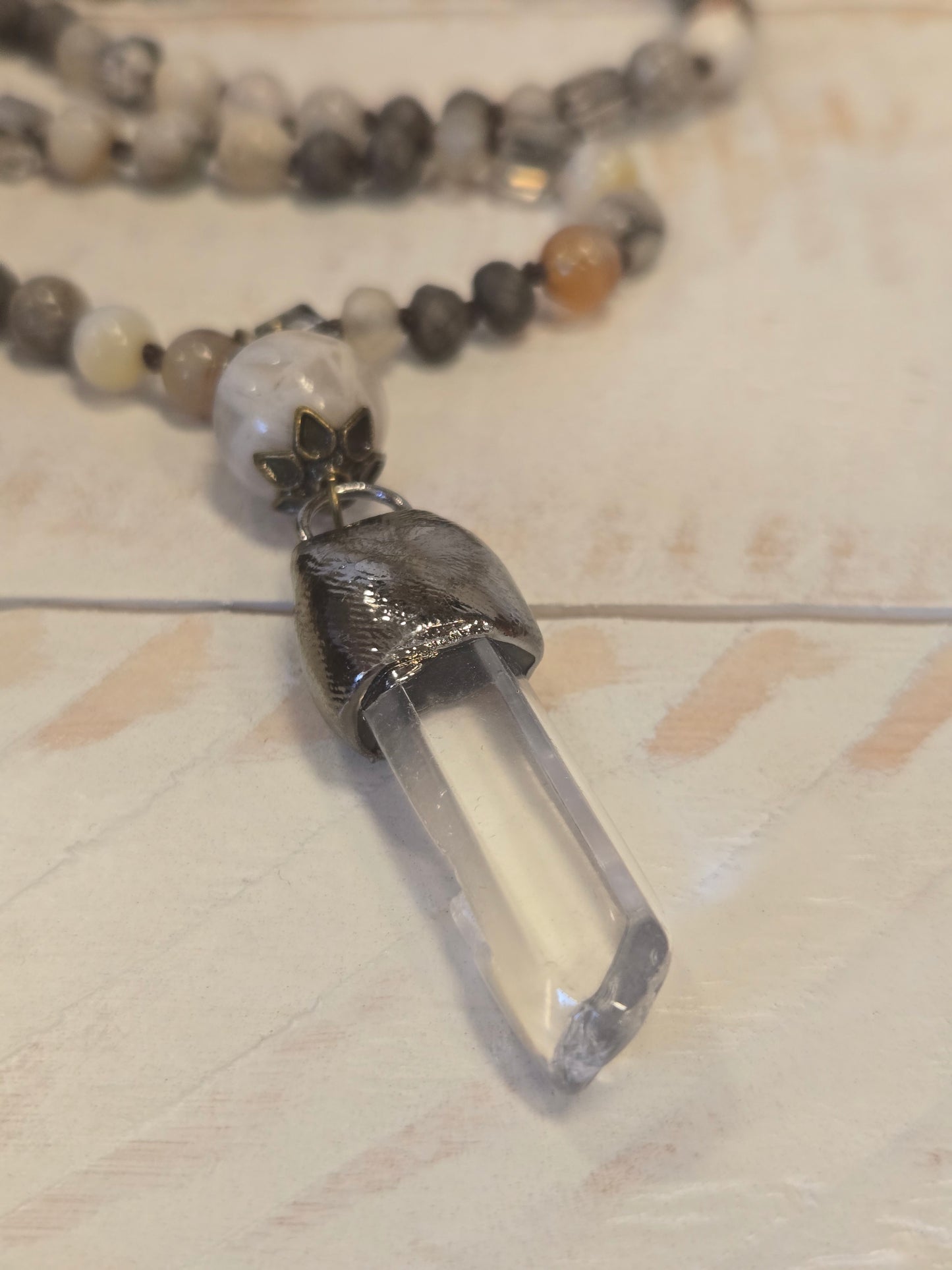 Longline Beaded Crystal Necklace