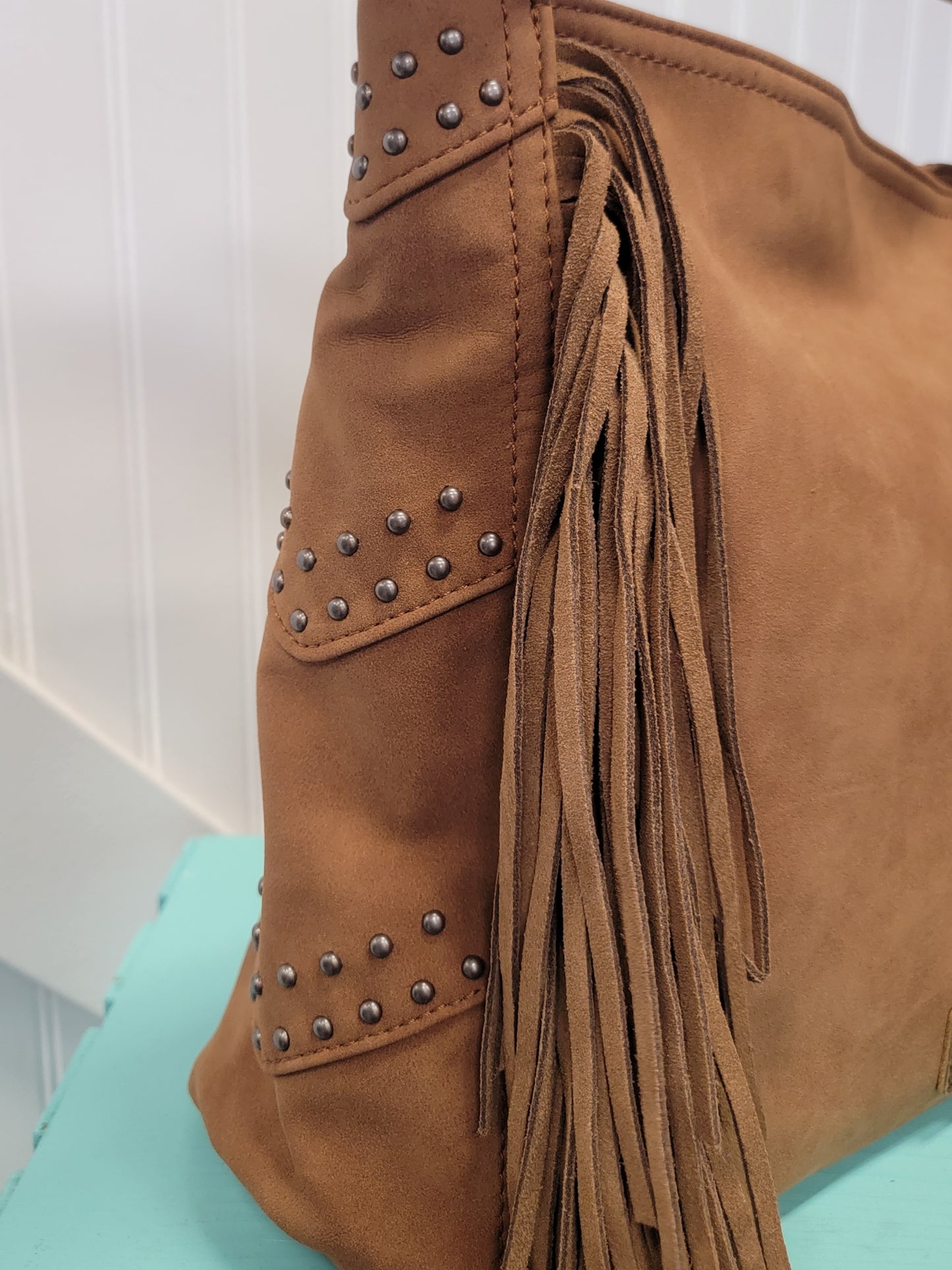 Wrangler Faux Leather Fringe Tote Bag