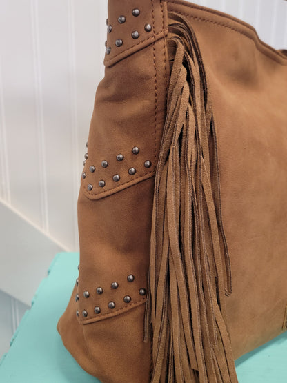 Wrangler Faux Leather Fringe Tote Bag
