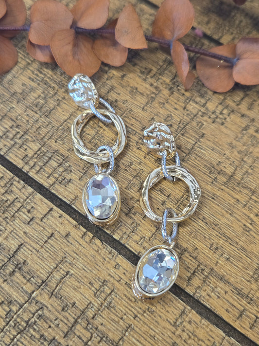 Gold Hammered Coin Drop Earring