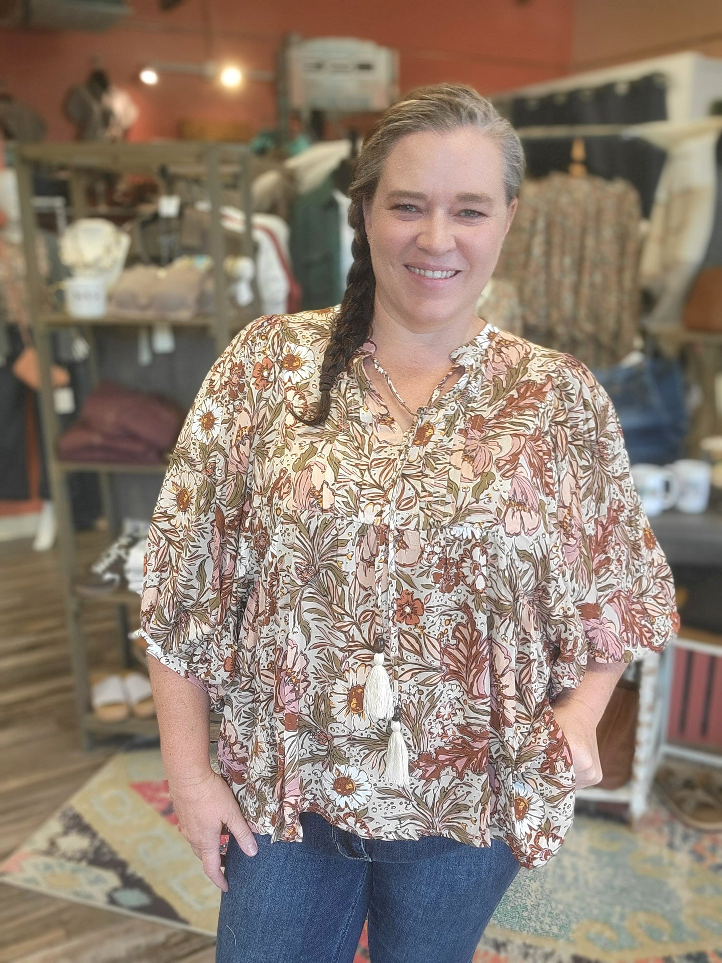 Bohemian Floral Blouse