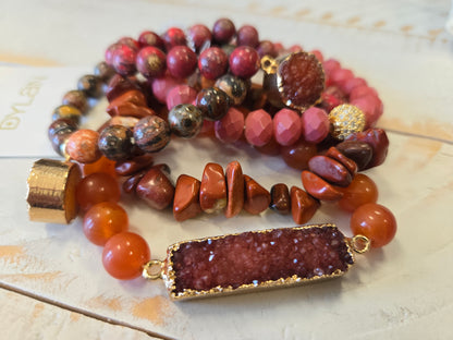 Red Jasper Bracelet Set of 5