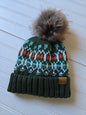 Green Pom Knit Beanie