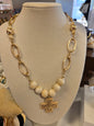 Gold Necklace With Natural Beads