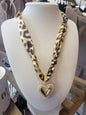 Cheetah Print Knotted Scarf Necklace